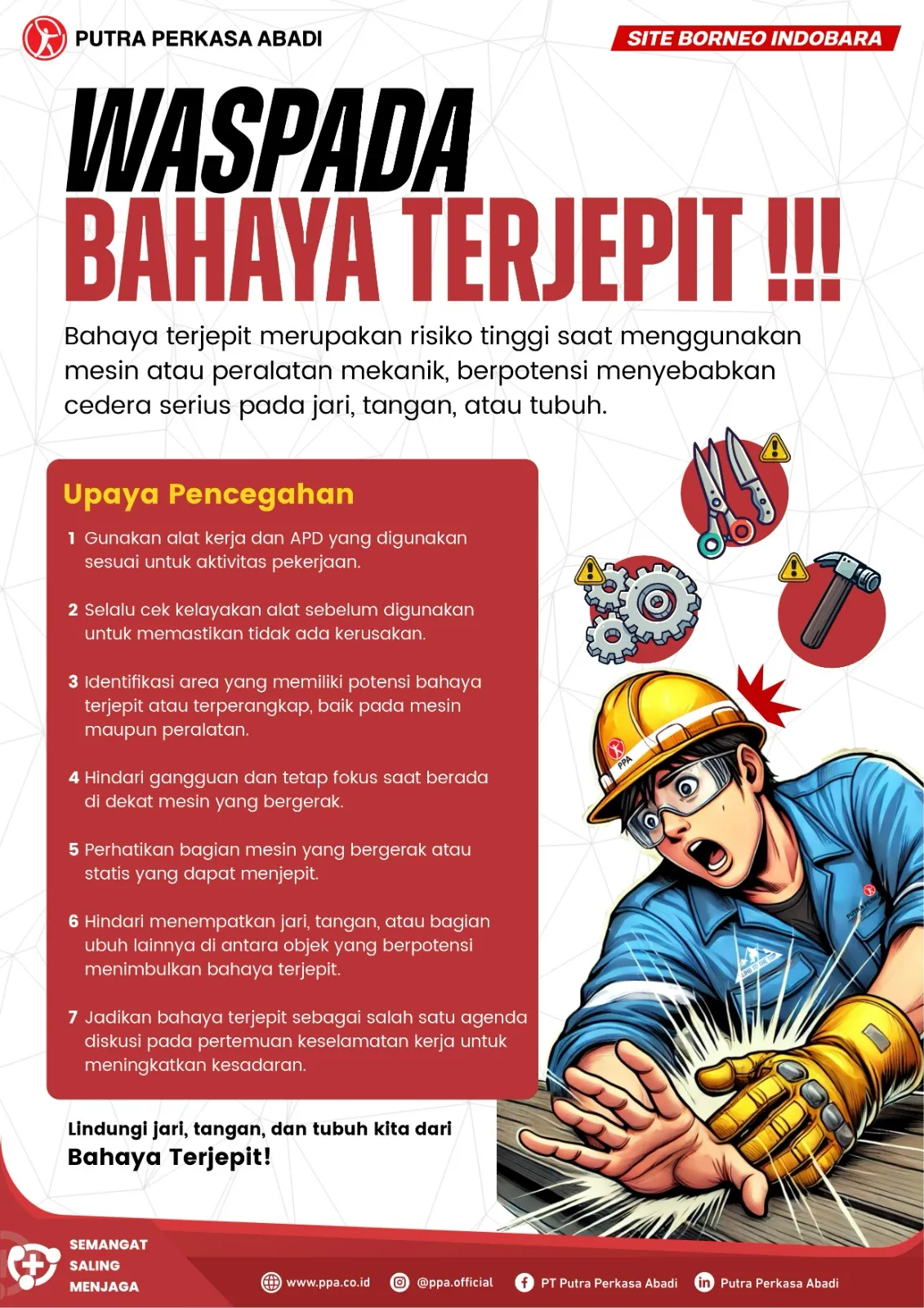 Waspada Bahaya Terjepit: Lindungi Jari, Tangan, dan Tubuh Saat Bekerja